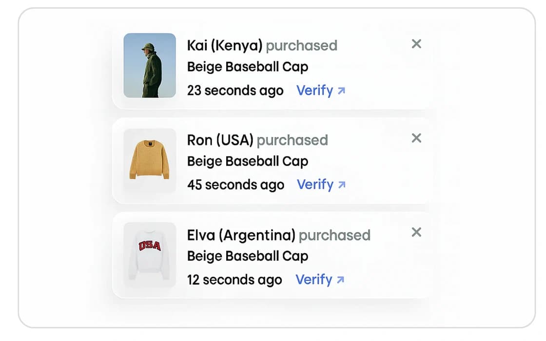 Sales notifications