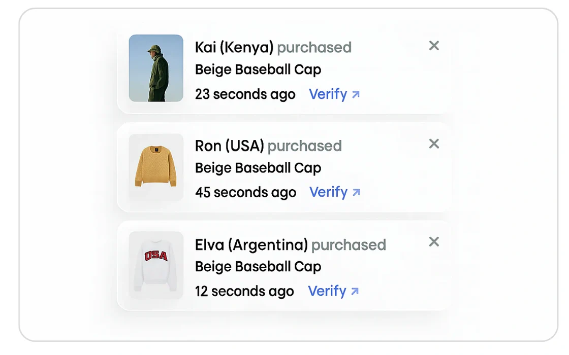 Sales notifications